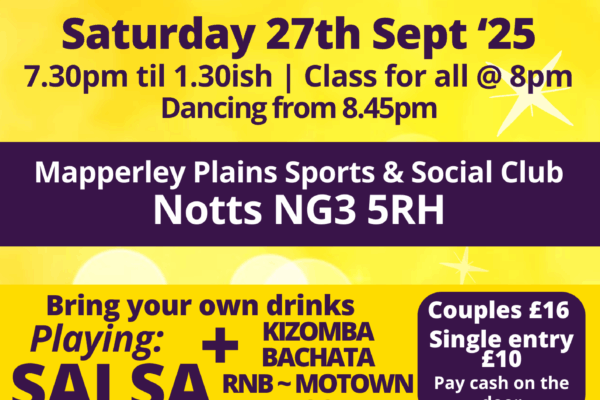 Salsa Party - Saturday 27th Sept '25 7.30pm