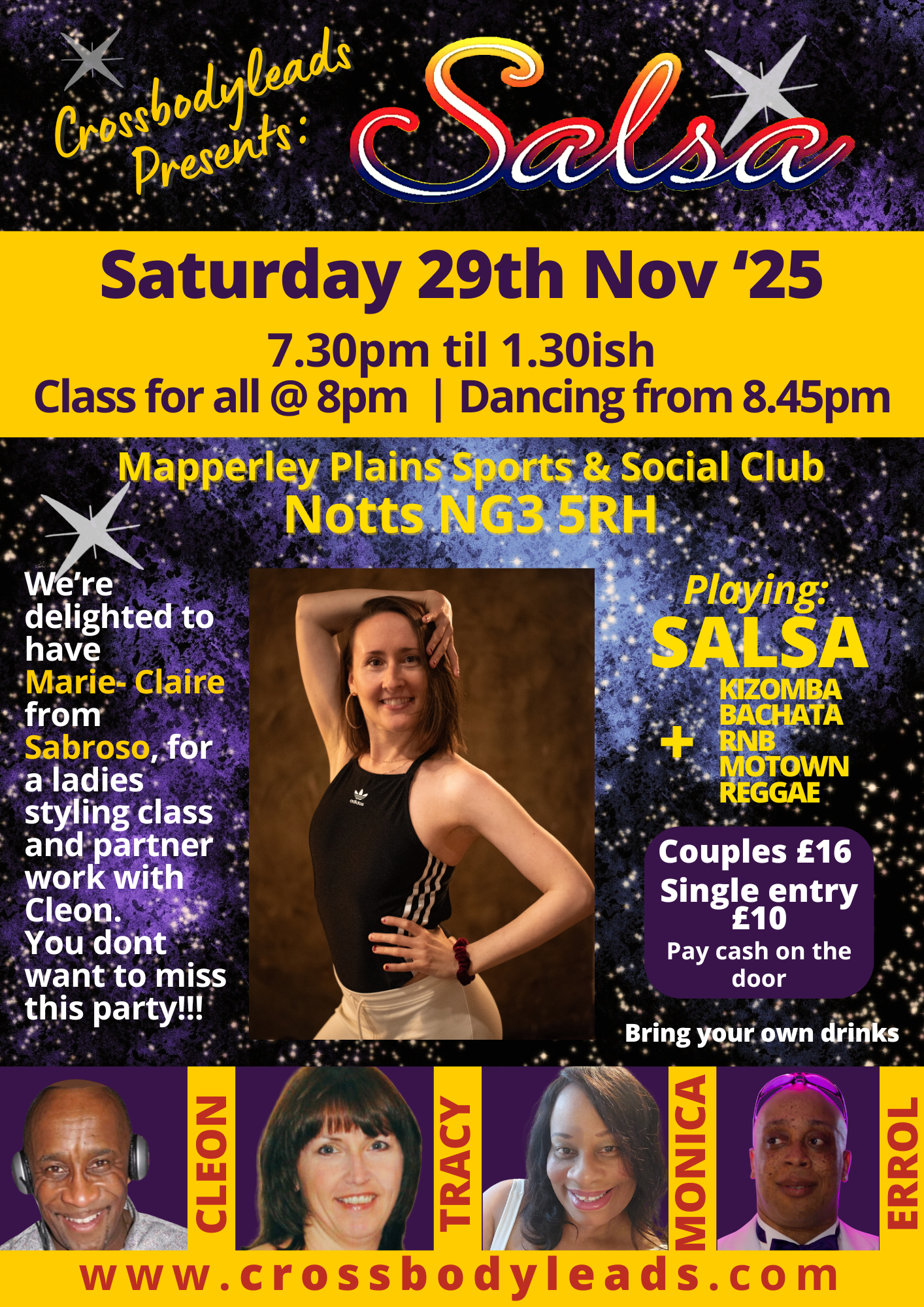 Salsa party and class with guest teacher Marie-Claire